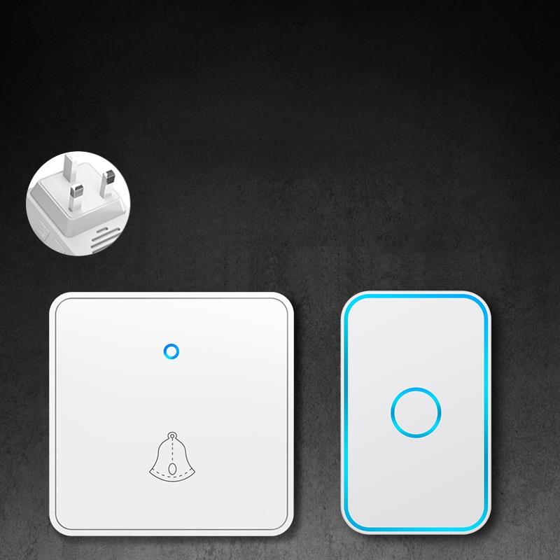英国标准无线门铃家庭智能接收无电池门铃防水遥控器数字一对二大