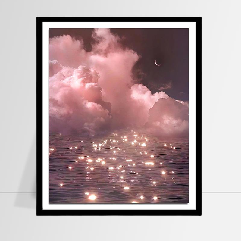 北欧唯美风景5d点贴钻十字绣2025客厅卧室现代简约小幅钻石画满钻