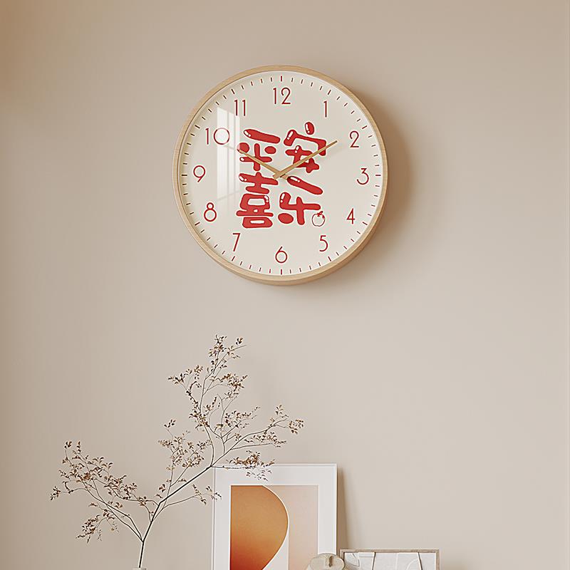 网红静音钟表现代简约客厅挂钟家用免打孔餐厅装饰创意时钟挂墙