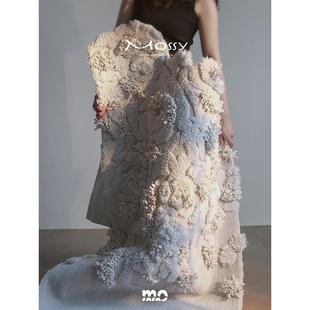 白色之上 陌希 艺术不规则羊毛床边地毯卧室高级飘窗垫榻榻米长条