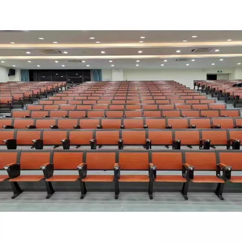 礼堂椅会议室排椅带桌板优质实木报告厅椅活动脚阶梯教室座椅