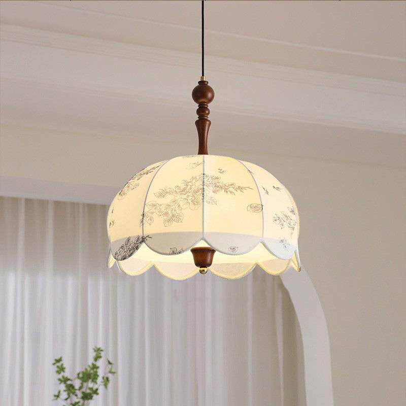 法式中古风卧室书房吧台灯复古布艺餐厅灯饭厅吊灯南洋风房间灯具