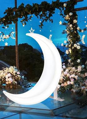 户外发光月亮灯庭院设计景观装饰摆件吊椅秋千网红月牙太阳能灯