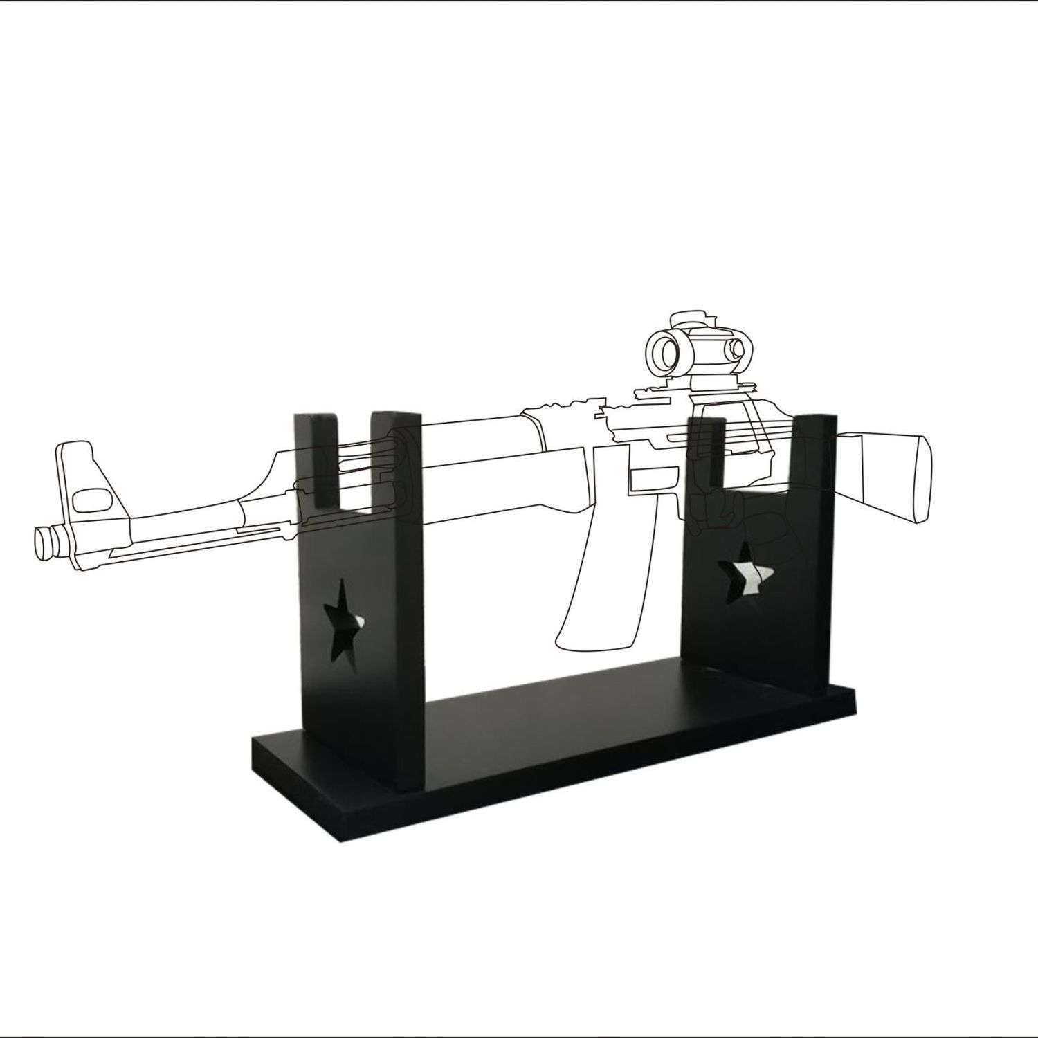软弹锦明玩具枪摆放架实木槍架M4下供枪AK武器展示陈列架