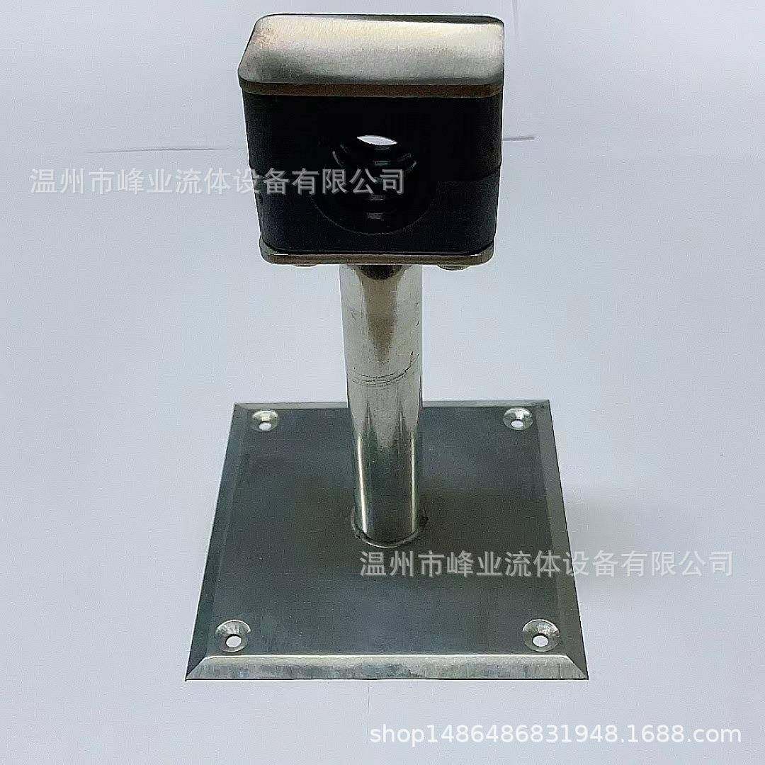 304不锈钢方板塑料管支架带防尘盖板四方底盘防静电管子夹固定管