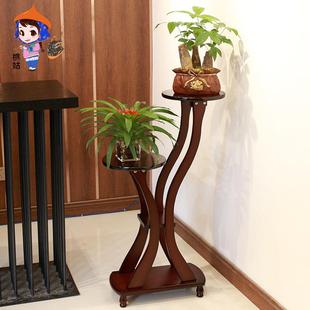 欧式 实木花架置物架客厅木制多层室内阳台盆景绿萝花架子落地简约