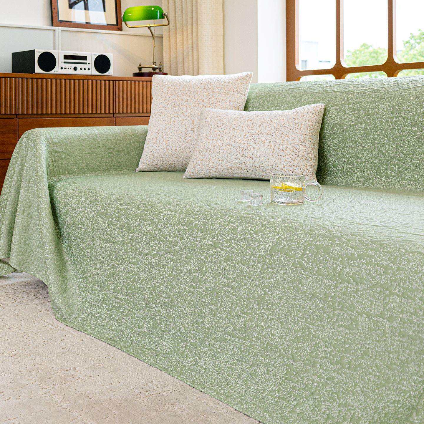 小清新凉豆豆冰丝沙发巾2026夏季新款全盖高级感防滑一片式盖布巾