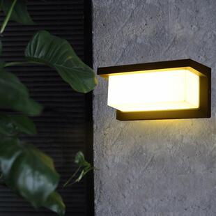 户外壁灯LED感应阳台大门口玄关防水墙壁室外门前过道简约方圆形