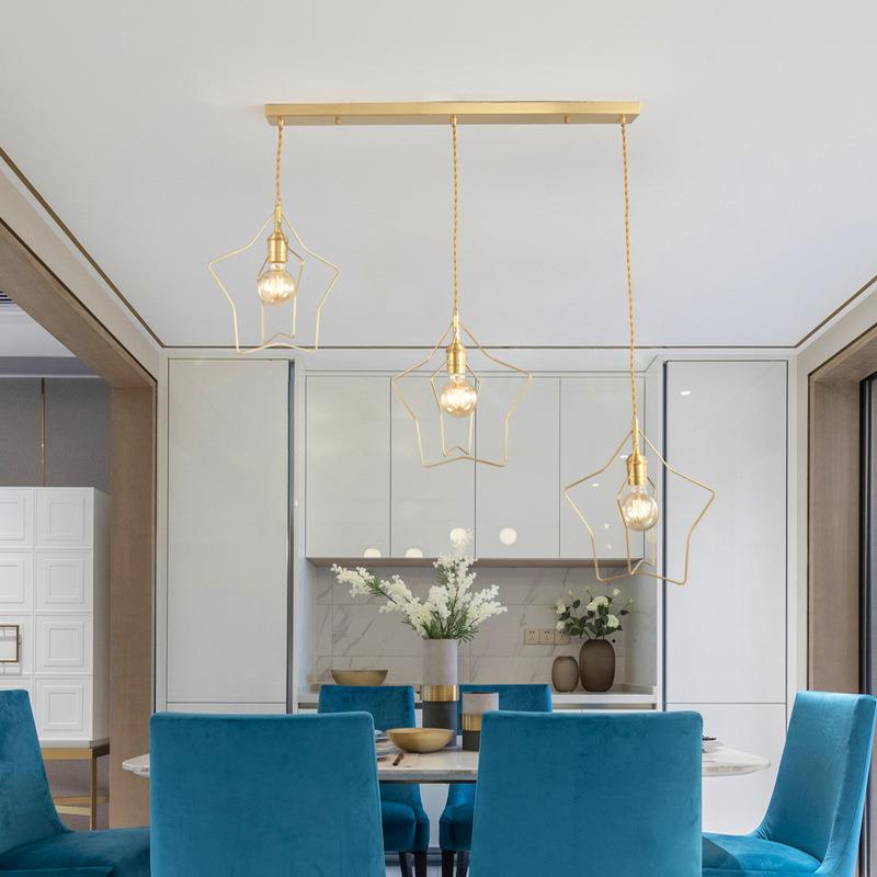 全铜餐厅吊灯创意个性简约设计师吧台收银台餐桌北欧后现代轻奢灯
