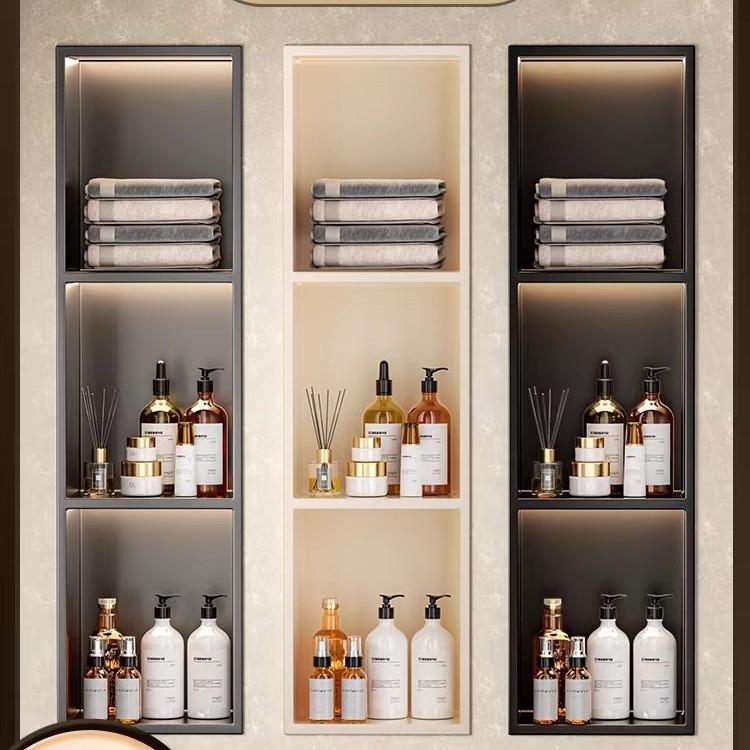 不锈钢壁龛隔板卫生间浴室金属电视不锈钢壁龛嵌入式柜成品置物架