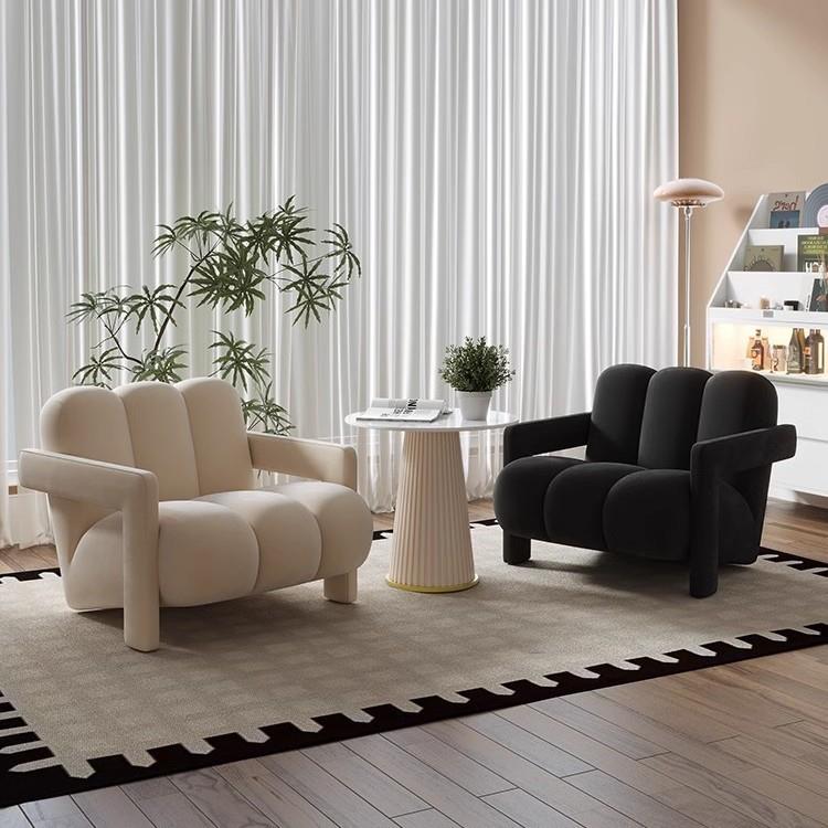 设计师单人沙发椅布艺客厅现代简约创意懒人单椅轻奢高级小休闲椅