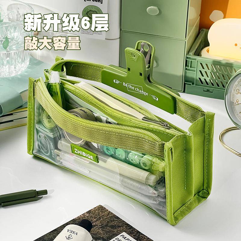 透明笔袋高颜值大容量新款小学生初中男孩女孩文具铅笔盒韩版帆布