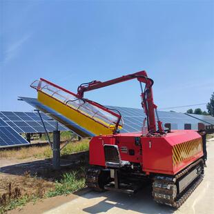 光伏电站电池板清洗车全自动滚刷发电板清洗车履带式光伏板清洗机