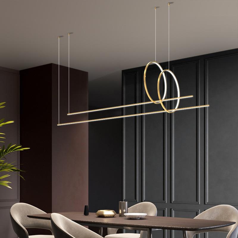 现代简约厨房吧台条形书房轻奢北欧极简办公室led长条灯餐厅吊灯