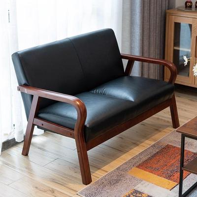 隔断曲木扶手沙发单双人二人三人实木布艺简约客厅小户型小沙发