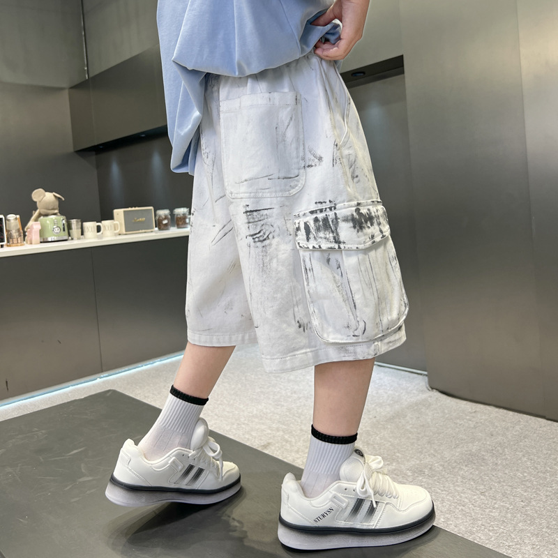 夏季男童薄款牛仔短裤新童装儿童男孩五分工装裤个性休闲百搭童裤