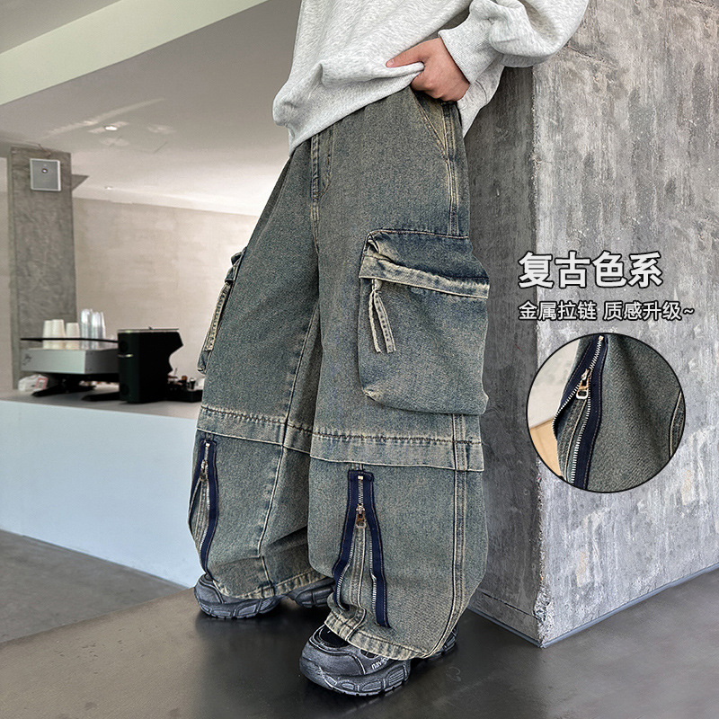 男童工装牛仔裤春秋款2025新款潮