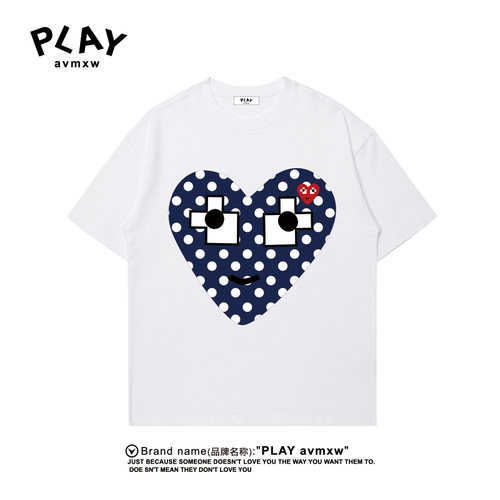 PLAYAVMXW情侣潮牌爱心印花T恤