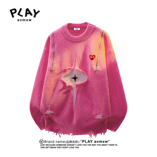 PLAY AVMXW 官方针织衫秋冬季新款情侣同款美式高街星星圆领毛衣