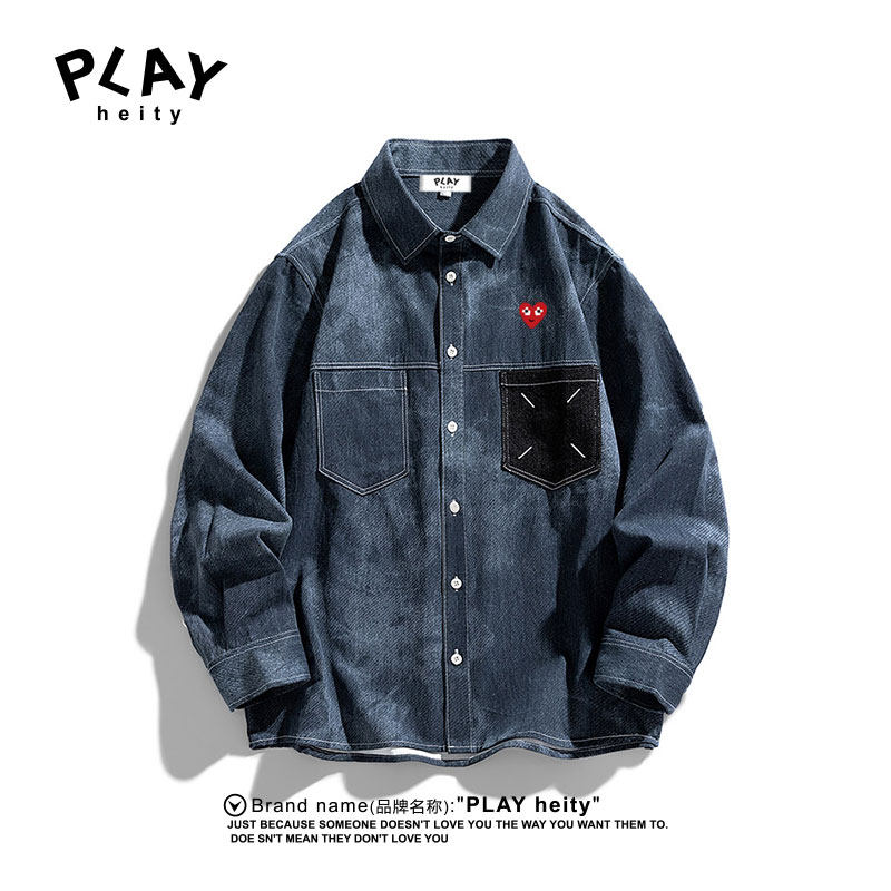 PLAYHEITY春秋季百搭牛仔衬衫