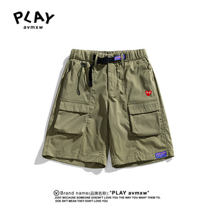 潮牌情侣装 子 官方短裤 PLAY 2025年夏季 休闲五分裤 AVMXW 百搭工装
