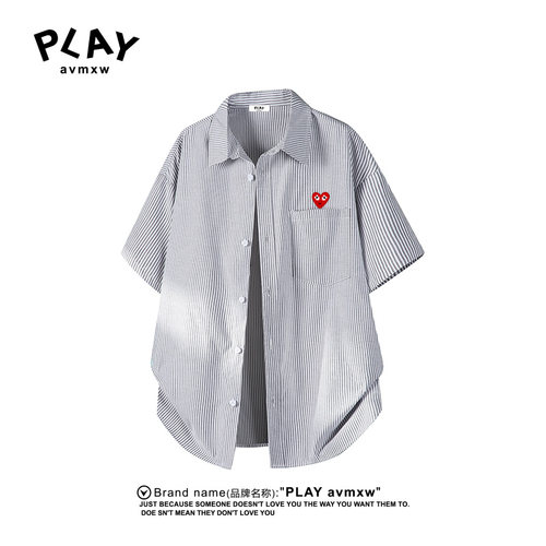 PLAYAVMXW夏季条纹情侣衬衫
