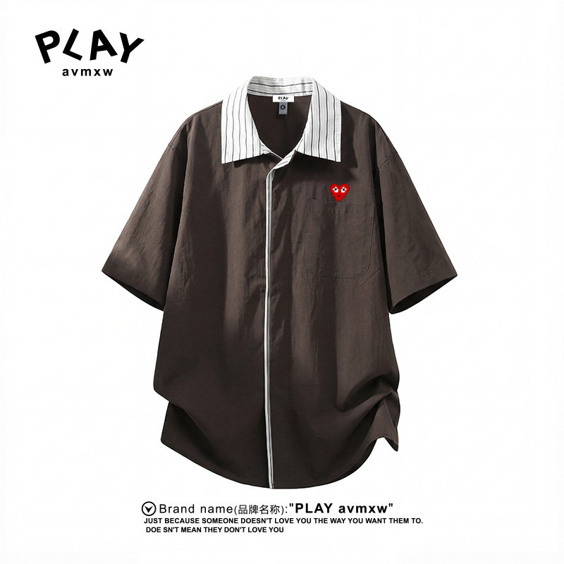 PLAYAVMXW潮牌条纹情侣衬衫