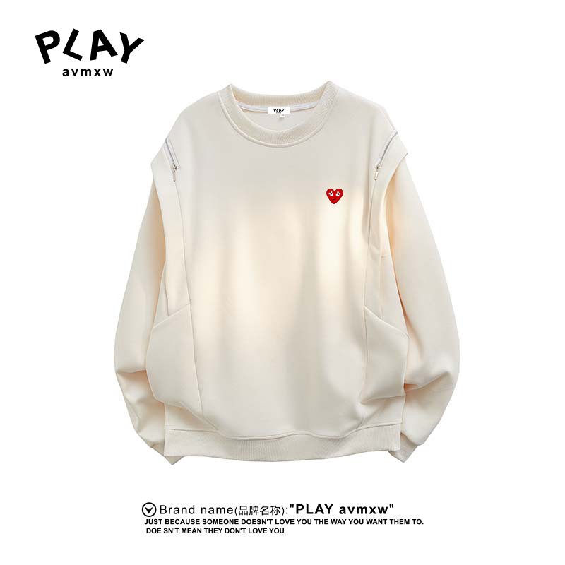 PLAYAVMXW时尚纯色拼接长袖上衣
