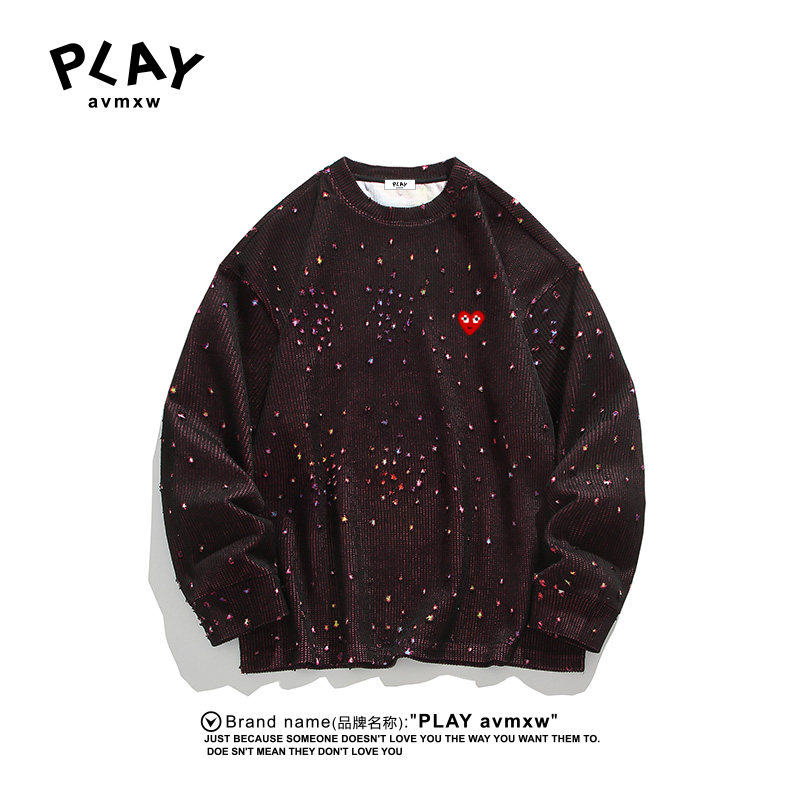 PLAYAVMXW彩色星星提花破洞上衣