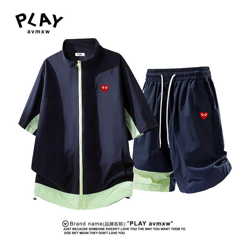PLAYAVMXW撞色休闲速干运动套装