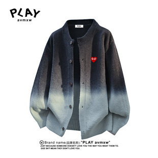 针织衫 官方开衫 秋冬季 新款 休闲宽松加厚毛衣 PLAY 情侣同款 AVMXW