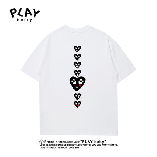 PLAYHEITY爱心表情包情侣短袖