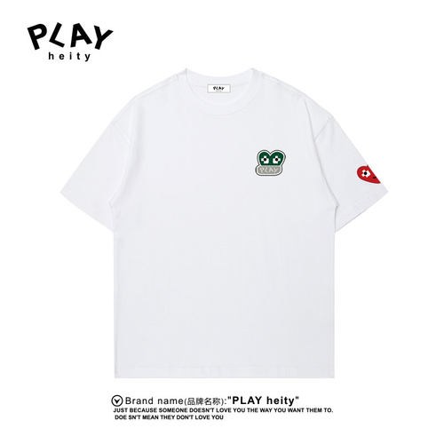 PLAYHEITY短袖情侣爱心刺绣T恤