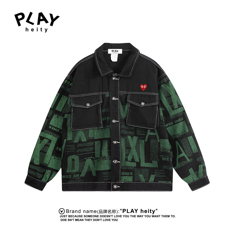 PLAYHEITY男女潮牌牛仔夹克外套