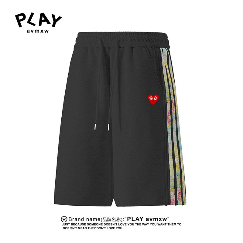 PLAYAVMXW复古七彩条纹五分裤