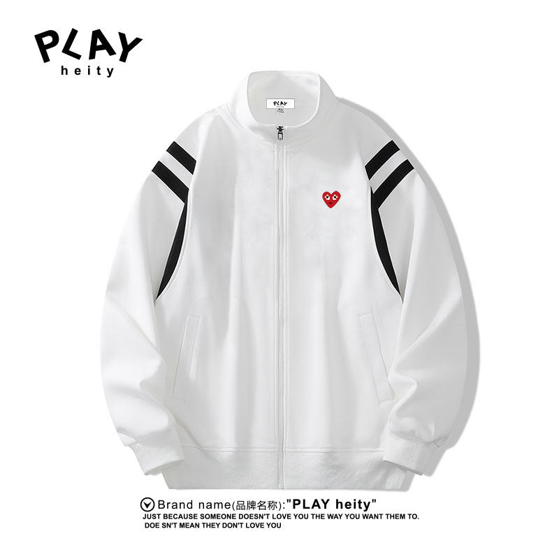 PLAYHEITY爱心情侣开衫立领卫衣