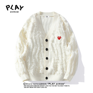 AVMXW 风休闲开衫 官方针织衫 潮牌时尚 毛衣外套 男女秋冬新款 PLAY