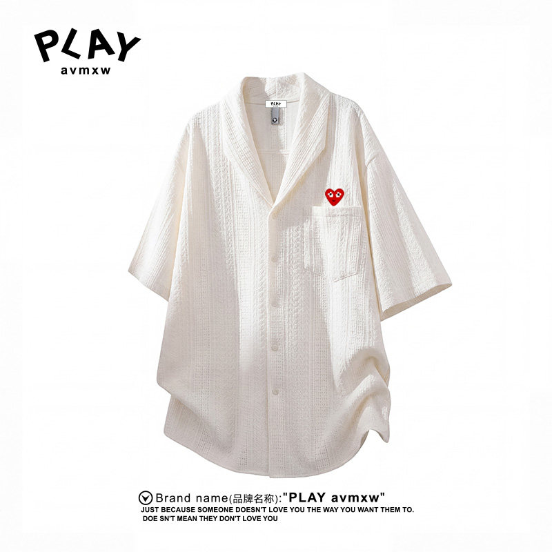 PLAY AVMXW 官方短袖针织翻领衬衫男夏季薄款易打理休闲潮牌外套