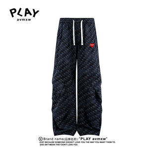 PLAY AVMXW 官方休闲裤秋冬季情侣同款潮牌时尚宽松迷彩工装长裤