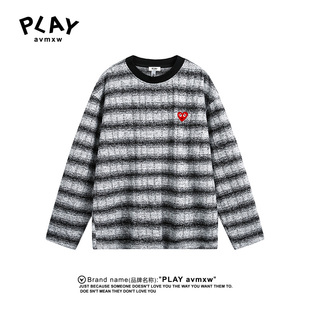 AVMXW 情侣款 官方长袖 新款 潮牌休闲百搭条纹上衣 体恤秋冬季 PLAY