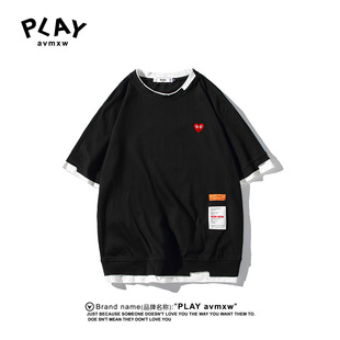 2025年夏季 官方短袖 情侣同款 时尚 圆领印花T恤 PLAY 宽松大码 AVMXW