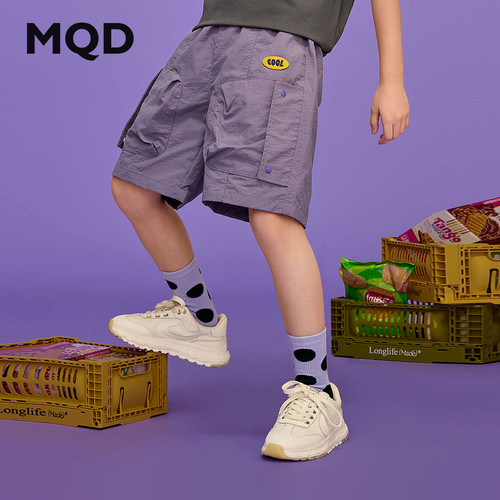 MQD童装男大童夏季新品工装学院风大口袋出行五分裤休闲裤短裤子