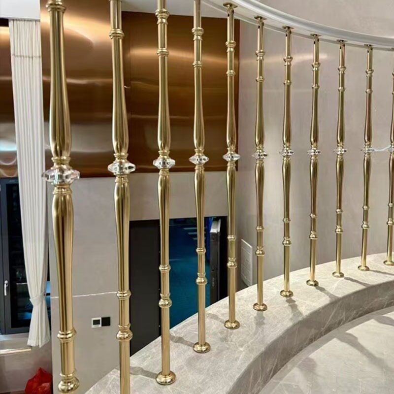 定制轻奢铝合金立柱楼梯扶手护栏
