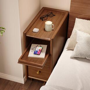 实木床头柜小型超窄客厅卧室床边置物架床头小边几20CM靠墙收纳柜