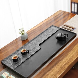 2026茶盘客厅家用石头轻奢现代高端办公室单独整块天然乌金石茶台