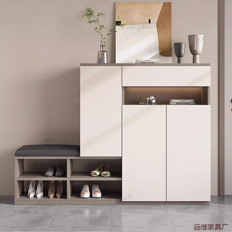 全实木玄关鞋柜换鞋凳小户型