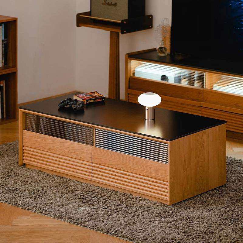 北欧实木茶几日式家用客厅收纳储物柜小户型民宿落地边柜置物茶台