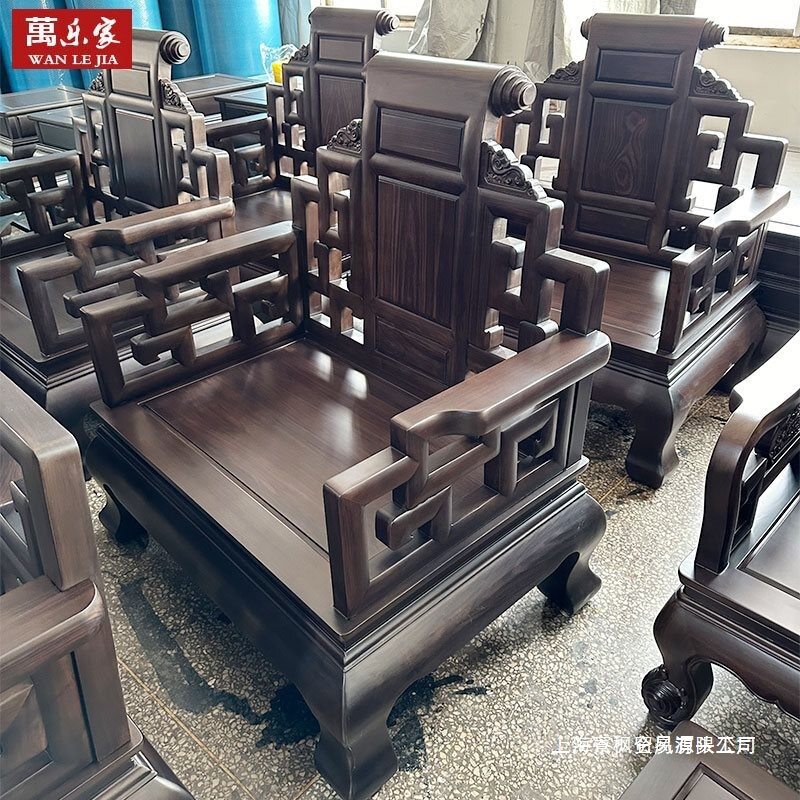 印尼黑酸枝中式深雕大款沙发