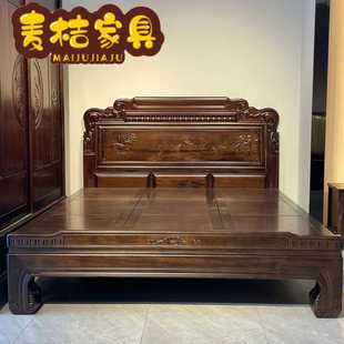 主卧古典大床储物婚床 南美紫檀木全实木1.8米双人仿古雕花新中式
