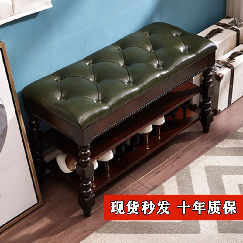 美式实木玄关换鞋凳收纳鞋柜